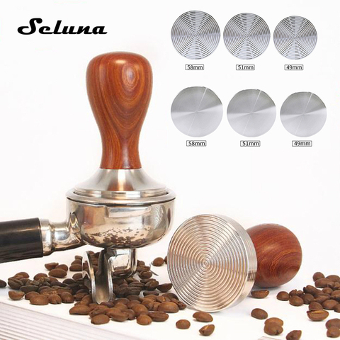 Seluna Coffee Tamper 49mm/51mm/58mm Whorl Flat Base Ripple Espresso Cafe Barista Tools For Kitchen Accessories Coffee Press ► Photo 1/6