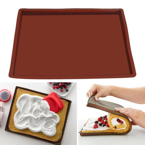 Plateau à gâteaux multifonctionnel en Silicone, tapis de poêle, peint, pâtisserie, rouleau suisse, moule ► Photo 1/6