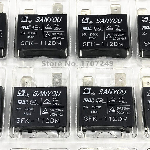 SANYOU-relais de puissance à 4 broches 100% 12v dc 20A 250v ac peut remplacer le modèle SFK-112DM JQX-102F HF102F-12VDC G4A-1A-E-12VDC Original ► Photo 1/4