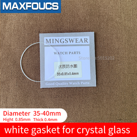 Joint blanc en plastique pour verre de cristal, diamètre interne 35-40mm épaisseur 0.4 hauteur 0.85mm pièces de montre accessoires, 1 pièce ► Photo 1/6