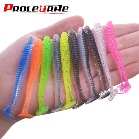 Nouveau Double couleur Silicone leurres souples appâts de pêche 5cm 7cm 9cm pêche en mer bar brochet nageur Jig Wobblers matériel artificiel ► Photo 1/6