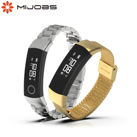 Pour Bracelet d'honneur 3 4 5 Bracelet Bracelet intelligent Bracelet en métal milanais pour Huawei Honor Band 5 Bracelet poignet montre intelligente Bracelet d'honneur 4 ► Photo 1/6