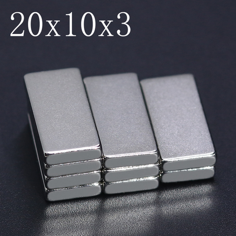 5/10/20/50 pièces 20x10x3 aimant néodyme 20mm x 10mm x 3mm N35 NdFeB bloc Super puissant fort Permanent imanes magnétiques ► Photo 1/6