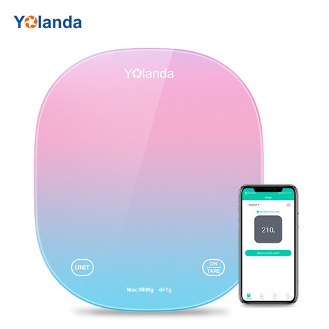 Yolanda 5kg balance de cuisine intelligente Bluetooth APP balances alimentaires domestiques pesant outil de mesure régime enregistrement contrôle des calories ► Photo 1/6