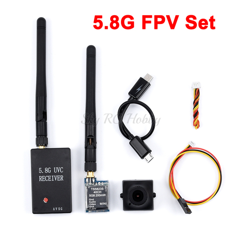 FPV-Mini transmetteur + récepteur 5.8G TS5823S TS5823 200mw 40ch, liaison descendante vidéo UVC OTG VR + 700TVL PAL 2.8mm, caméra pour Quad RC ► Photo 1/6