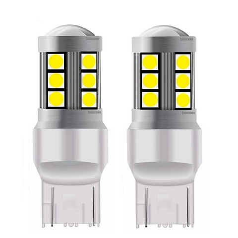 Clignotant pour voiture, ampoule rouge blanc, ambre, 2 pièces, lumière pour stop arrière automatique de haute qualité, T20 2022 W21/5W, 7443 3030, nouveauté LED ► Photo 1/6