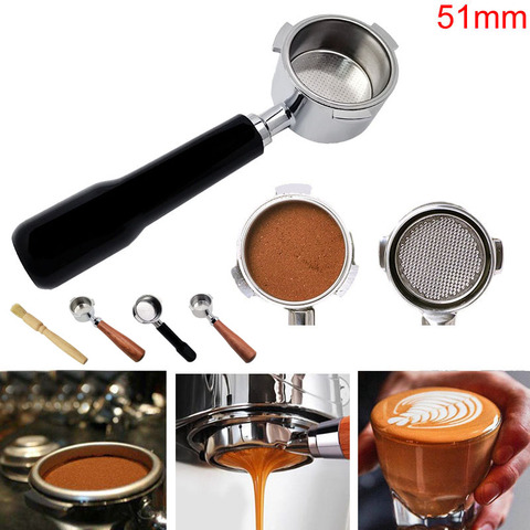 Portafilter sans fond 51mm, poignée de Machine à expresso professionnelle, outils à café ► Photo 1/6