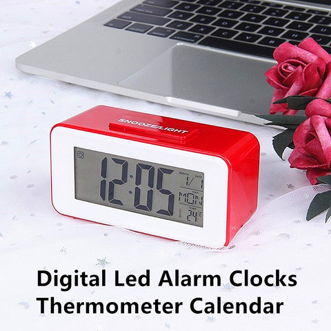 1PC nouveau calendrier de Table électronique LCD minuterie de bureau alarme numérique Led horloges horloges étudiant avec thermomètre de Snooze de semaine ► Photo 1/6