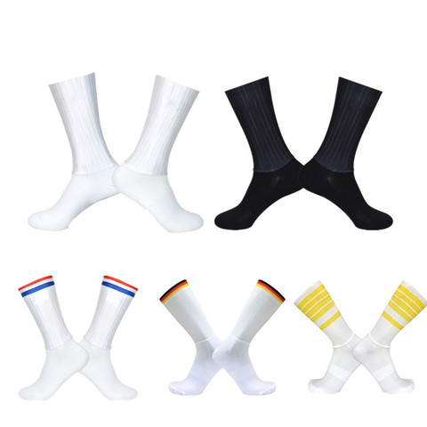 2022 anti-dérapant sans couture cyclisme chaussettes intégrale moulage high-tech vélo chaussette Compression vélo en plein air course Sport chaussettes ► Photo 1/6