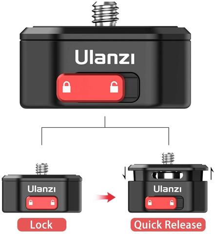 Fixation rapide et installation de la griffe Ulanzi sangle de caméra Capture 1/4 ''sangle d'épaule de montage de Base pour DSLR Gopro 9/8/7/6/5 Osmo Action ► Photo 1/6
