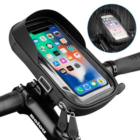 Étanche vélo moto support de téléphone vélo téléphone écran tactile sac 6.4 pouces vélo guidon support pour iPhone 12Pro Samsung ► Photo 1/6