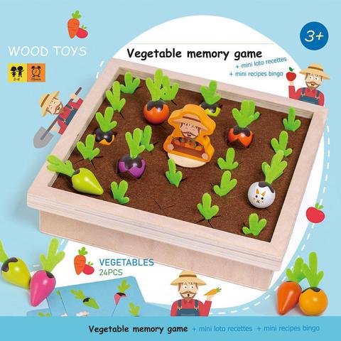 Jeu de plateau de mémoire en bois pour enfants, Puzzle de tri, jouet de développement de la récolte des carottes ► Photo 1/1