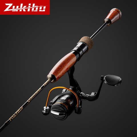 Trout rod UL/L action high carbon lure fishing rod 1.8m/1.98m/2.1m spinning rod wood handle  bass rod 2 sections ► Photo 1/5