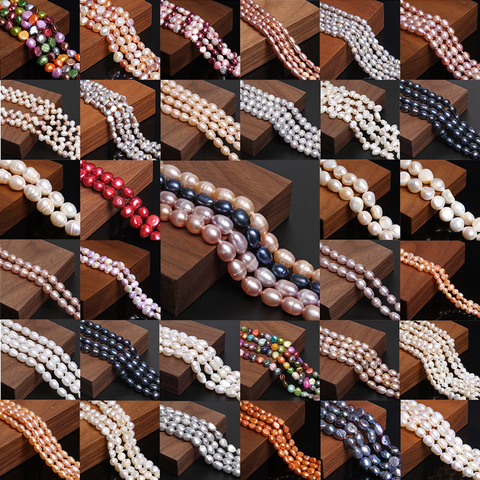 Perles d'eau douce naturelles baroques de 14 pouces, de 3 à 14 mm de forme irrégulière, pour la fabrication de bijoux, de bricolage ► Photo 1/6