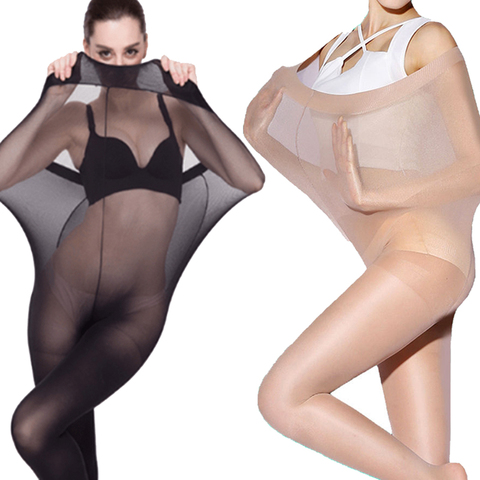 Collants en Nylon 5D Sexy pour femmes, collants élastiques respirants résistants aux déchirures, bas Slim, taille haute, Protection solaire, grande taille ► Photo 1/6