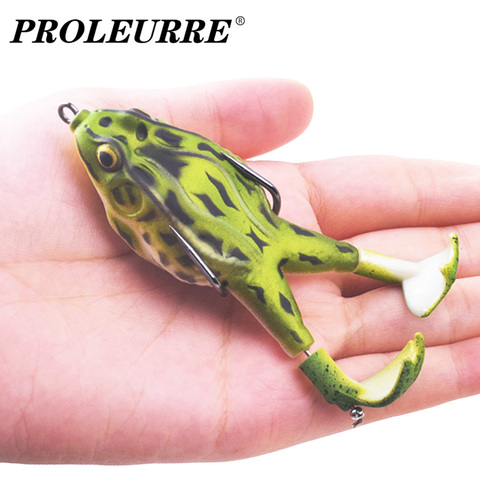 1 pièces Double hélice grenouille Silicone souple appâts alose leurres de pêche gigotant Wobblers appâts artificiels ► Photo 1/6