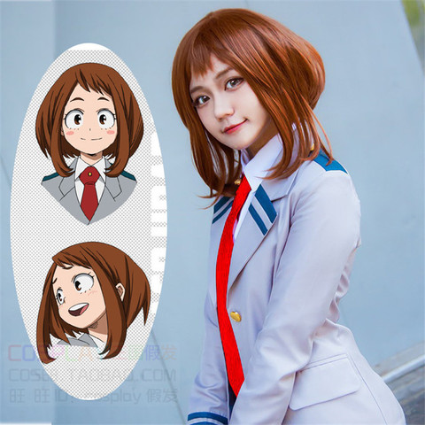 Perruque de Cosplay My Hero Academia, cheveux courts, brun, Bob, résistant à la chaleur, Costume de Cosplay ► Photo 1/6