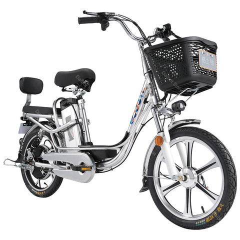 Vélos électriques adultes deux roues vélos électriques 18 pouces 48V 350W gamme 80KM puissant vélo électrique batterie amovible ► Photo 1/6