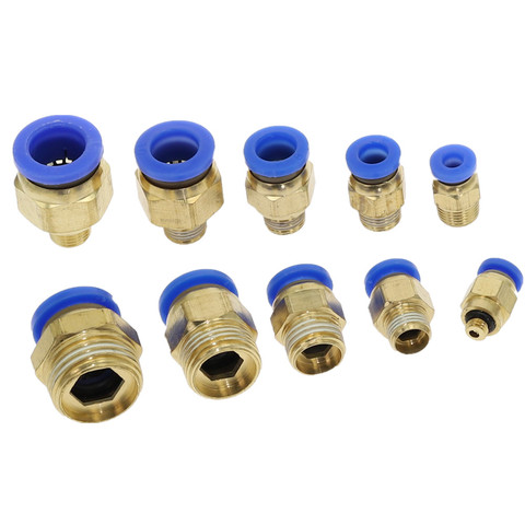 Filetage mâle droit de 1/8 ''1/4'' 3/8 ''1/2'' à Tube 4 6 8 10 12mm, raccord pneumatique poussant pour connecter l'air, 1 pièce ► Photo 1/6