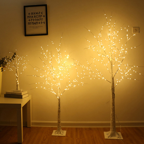 1Pc LED bouleau arbre lumières lampes lumineuses nouvel an lumières simulées arbre lumières printemps Festival paysage lumières (lumière chaude) ► Photo 1/6