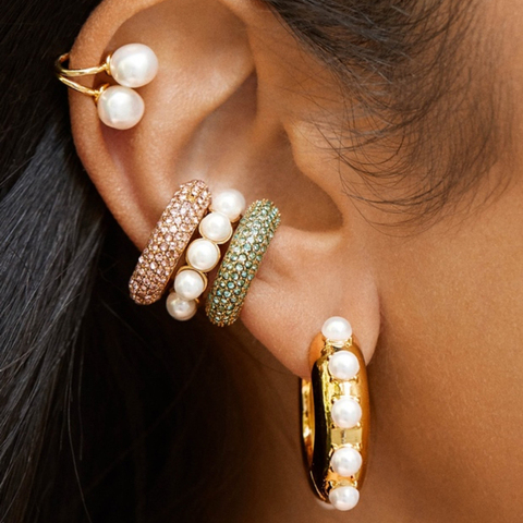 Itenice bohême cristal oreille manchette pour femmes fille multicolore empilable C en forme de strass oreillettes Clip boucles d'oreilles or bijoux ► Photo 1/6