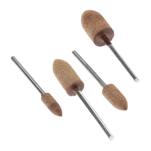 4 pièces 5/6/8/10mm tête de meulage en cuir polissage polissage brosse roue pour outils rotatifs Dremel accessoires ► Photo 1/6