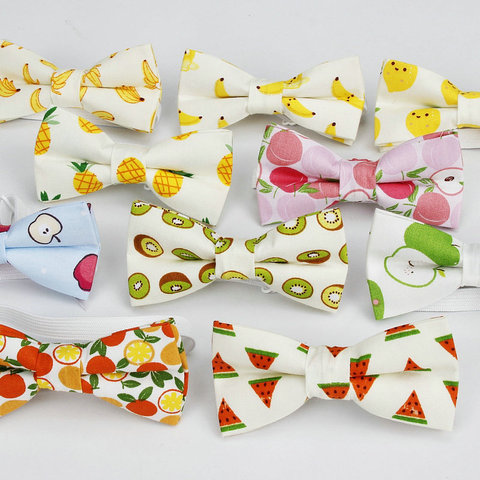 Cravate bébé classique pour enfants | Avec nœud papillon, pré-cravate, animal imprimé banane, mignon étudiant, 14 couleurs ► Photo 1/6