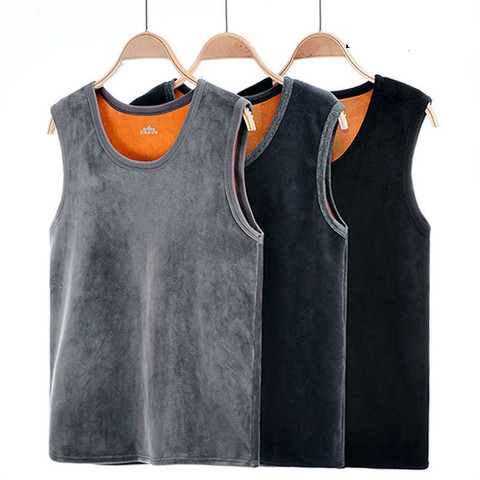 Gilet chaud pour homme garder au chaud sous-vêtements hommes gilet hommes hiver Thermo façonnage grande taille homme gilet confortable avec velours # htyus ► Photo 1/6