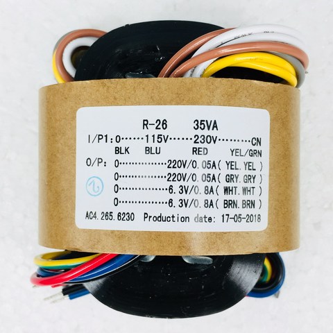 1PC 35W Sec tension 220V x2 + 6.3V x2 r-core transformateur pour TUBE préampli DAC ampli bricolage ► Photo 1/6