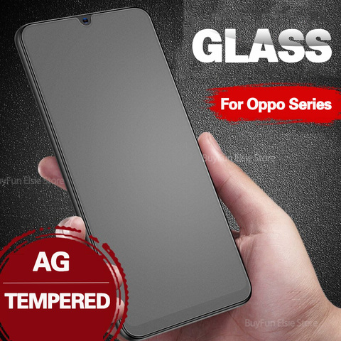 Verre trempé mat pour Oppo A3 A5 A9 2022 A3s F11 R17 Pro A11X Reno 5G A 2 2F 2Z 9D Film protecteur d'écran en verre de protection ► Photo 1/6