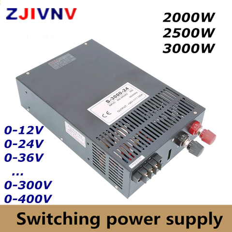 2000W 2500W 3000W alimentation à découpage 0-12V 24V 36V 48V 60V 80V 90V 110V 220V 300V 400V AC-DC courant de tension réglable ► Photo 1/4