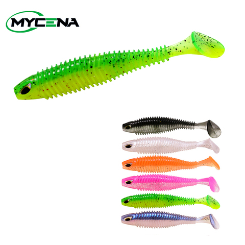 Mycena – lot d'appâts souples en silicone pour la pêche, leurre pour attraper des poissons tels que les brochets et les bars, matériel pour pêcher l'alose, 8cm, 4.7g, 11cm, 9.5g, 5 pièces ► Photo 1/6