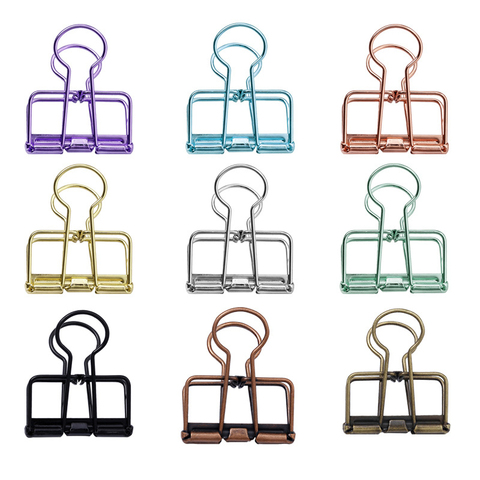 MIUSIE-Clips métalliques colorés, 10 pièces, Clips en papier 4*3.5cm, papeterie scolaire et de bureau fournitures d'apprentissage de haute qualité ► Photo 1/6