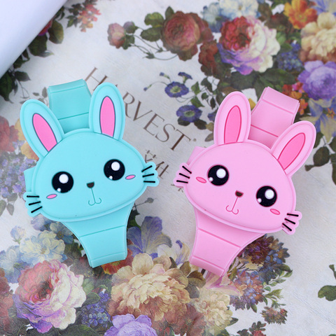 Belle lapin filles montres avec Bracelet couvercle rabattable en caoutchouc électronique enfants montre enfant horloge Relogio Feminino Infantil Saati ► Photo 1/6