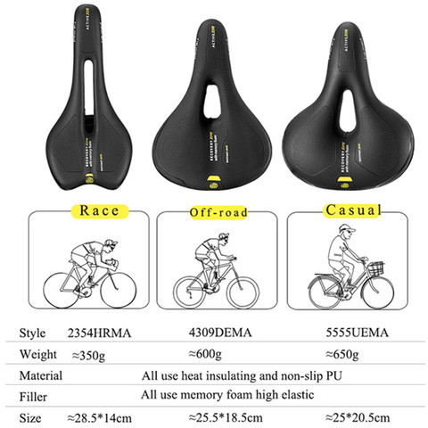 SELLE ROYAL SELLE De Vélo VTT SELLE de Vélo de Route Rail Creux Respirant Imperméable Doux Mémoire Éponge Décontracté Siège de Vélo ► Photo 1/6