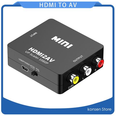 Adaptateur de détartreur HD 1080P, convertisseur vidéo Composite compatible HDMI vers AV RCA CVSB L/R vidéo Mini HDMI2AV ► Photo 1/6