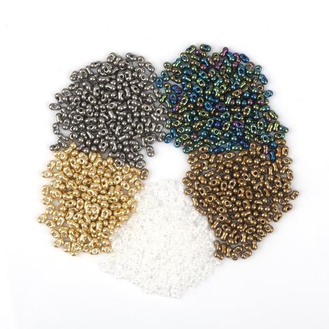 Doreenperles perles de rocaille d'arachide en verre multicolore bricolage faisant des Bracelets boucles d'oreilles bijoux environ 4mm x 2mm,10 grammes (environ 30 pcs/gramme) ► Photo 1/6