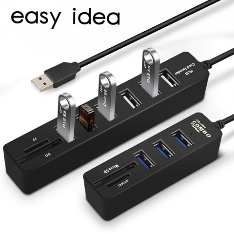 USB Hub 3.0 Multi USB 3.0 Hub USB répartiteur haute vitesse 3 6 Ports 2.0 Hab TF lecteur de carte SD tout en un pour PC ordinateur accessoires ► Photo 1/6