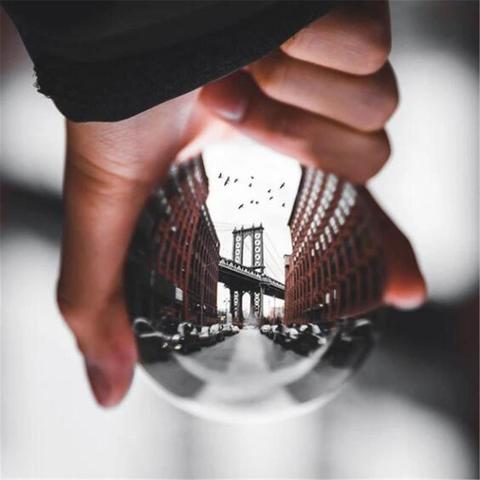 Boule de lentille de cristal de photographie de 60mm 80mm boule de verre magique claire de Quartz asiatique avec le sac portatif pour le tir de Photo ► Photo 1/6