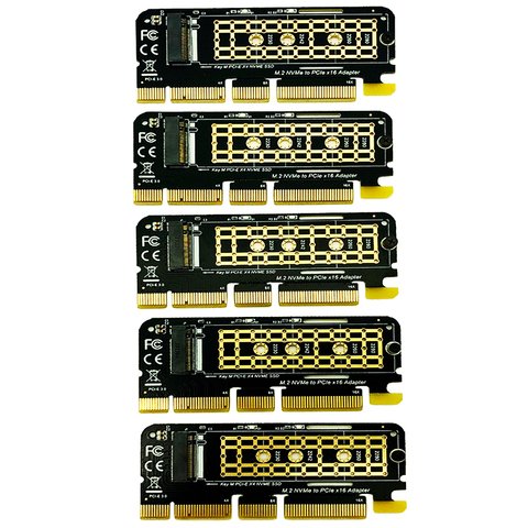 Adaptateur M.2 NVME PCIE vers M2, 5 pièces, carte d'extension pour SSD 2230 – 2280, PCI Express X16, X8, X4 ► Photo 1/6
