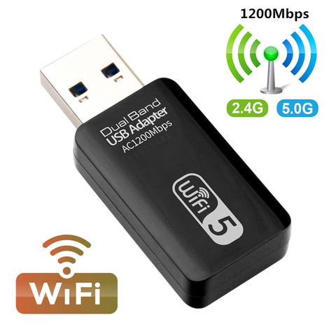 Adaptateur Wi-fi USB 1200 double bande, 3.0/5Ghz, 2.4 mb/s, pour PC, avec antenne, Ethernet ► Photo 1/6