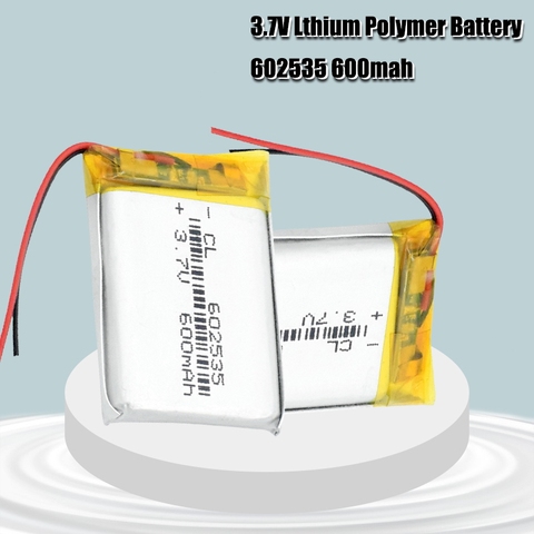 3.7V 600mAh 602535 Lithium polymère li-po Li ion batterie Rechargeable cellules Lipo pour voiture DVR tachygraphe Bluetooth haut-parleur ► Photo 1/6