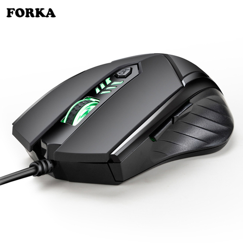 Souris de jeu filaire FORKA Silence Click 6 boutons USB muet LED câble optique souris d'ordinateur ergonomique souris pour PC ordinateur portable Gamer ► Photo 1/6