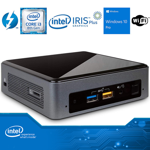 Mini PC Windows 10 Pro, Intel NUC8i3BEK, Dual Core i3-8109U DDR4, SSD M.2, wi-fi et Bluetooth, 4K, PC Gaming et bureau ordinateur de bureau ► Photo 1/6