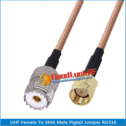 1X pièces PL259 SO239 PL-259 SO-239 UHF femelle à SMA prise mâle Type Coaxial cavalier en queue de cochon RG316 câble faible perte UHF à SMA ► Photo 1/1