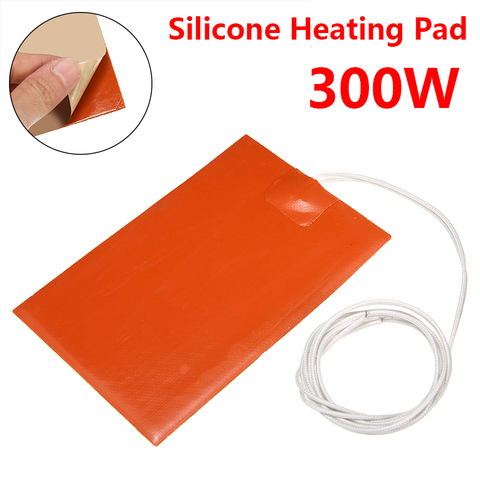 10x15cm 220V 300W Silicone tapis chauffant moteur réservoir d'huile Silicone coussin chauffant imperméable tapis chauffant pour pièces d'imprimante 3D ► Photo 1/6