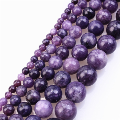 Perles rondes en pierre de 4 à 12mm de diamètre, pour la fabrication de bijoux et de bracelets ► Photo 1/6