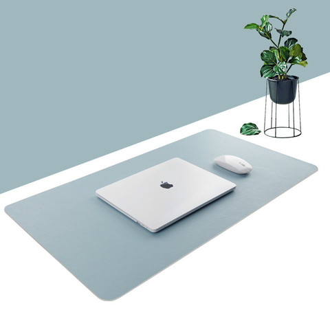 Tapis de souris Double face utilisable Portable Grand tapis de souris de jeu tapis d'ordinateur Portable en cuir PU tapis de bureau Grand tapis Gamer Muismat 60x30 80x40cm ► Photo 1/5