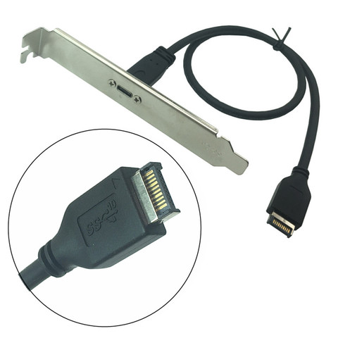 Connecteur de câble d'extension de carte mère USB 3.1, 50cm, Type E mâle à USB-C Type C femelle ► Photo 1/2