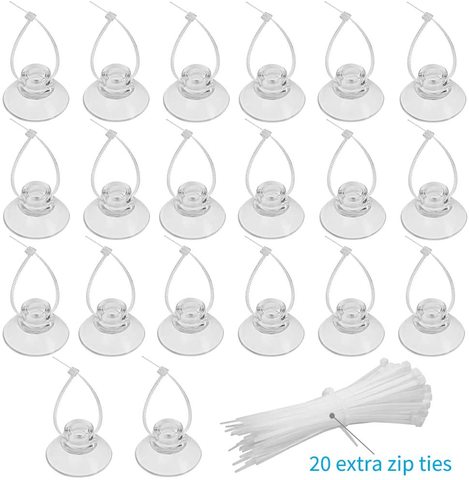 Paquet de 20 ventouses avec pièces attaches zippées réglables pour Aquarium Aquarium Aquarium reliure mousse crevette esquivant nid ► Photo 1/2